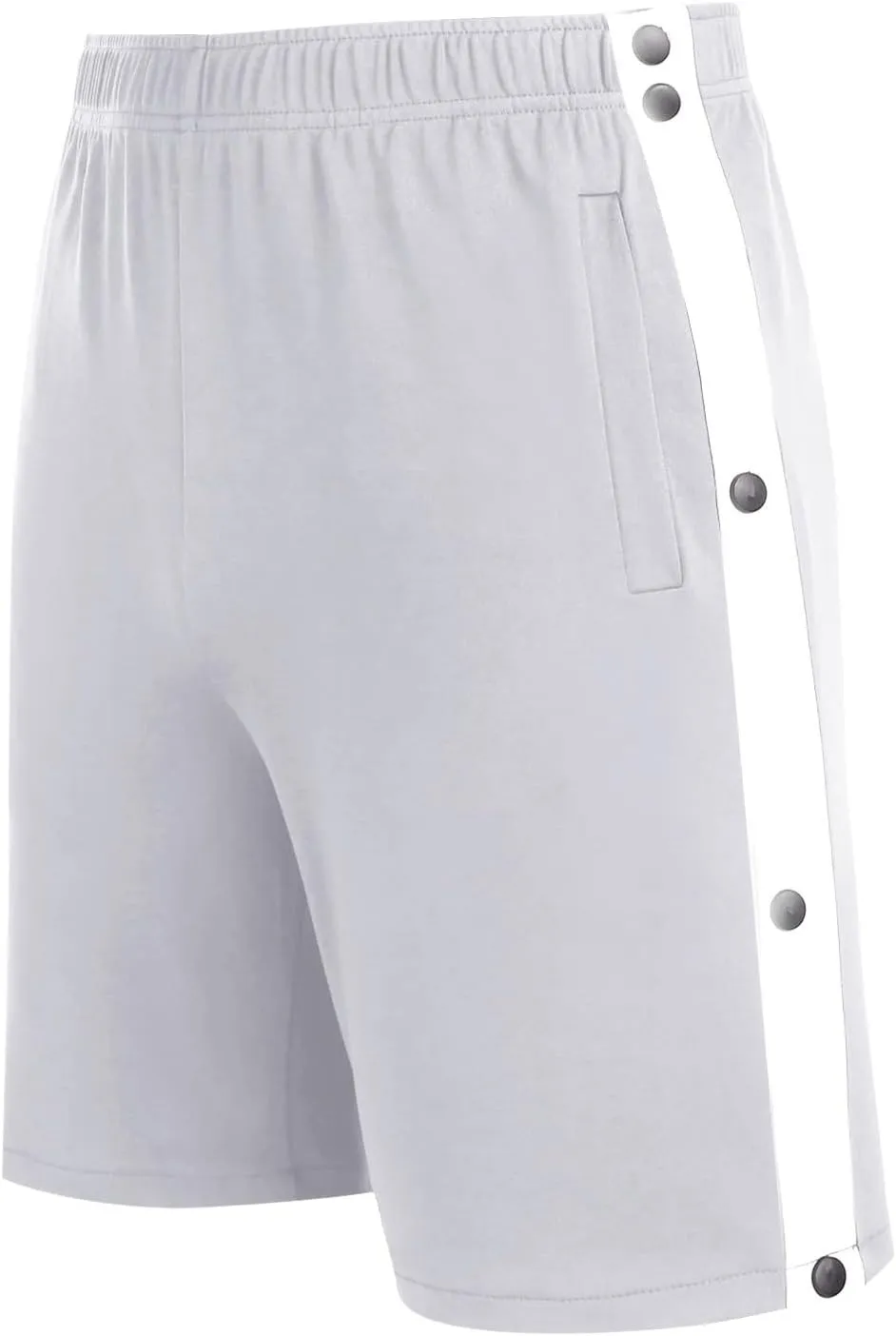 Tear Away Shorts for Men Solid Cotton Blend Shorts with Pockets Side Snap Shorts Bottom Baggy Post Surgery Pants