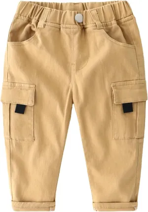 Toddler Boys Cargo Sweatpants Pockets Elastic Waist Kids Aesthetic Casual Baggy Athletic Joggers Trendy Comfy