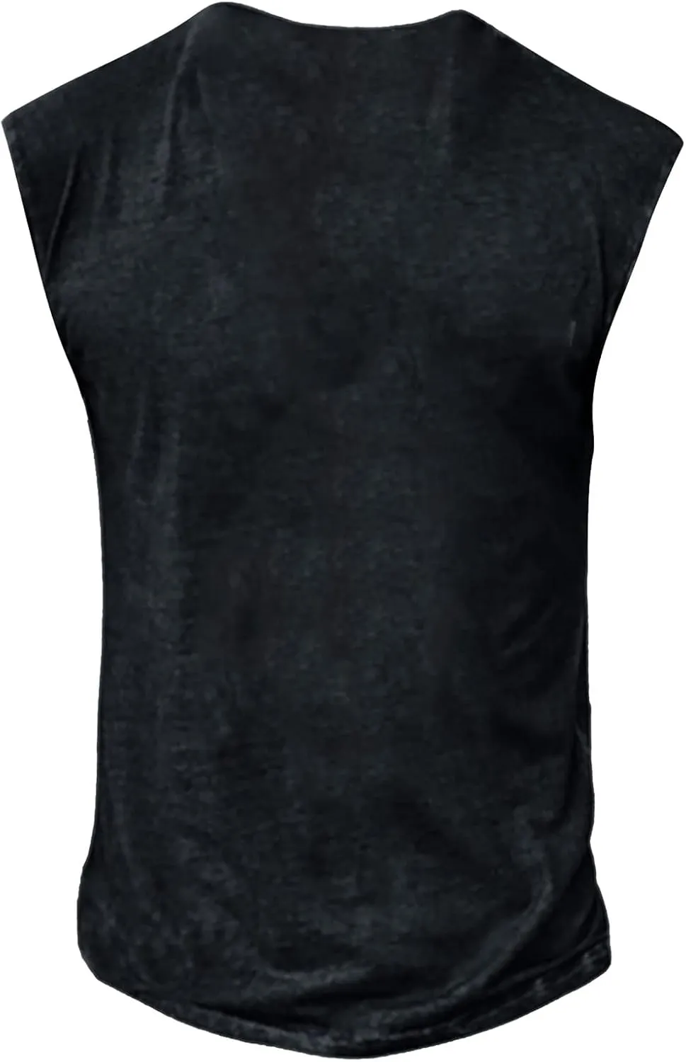 WENKOMG1 Men's Distressed Henley Shirt Sleeveless Graphic Tee Shirt Regular Fit Tank Top Fashion Shirt