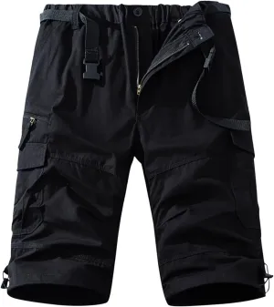 Xiaojmake Men's Military Cargo Short with Multi Pocket Outdoor Twill Cotton Workout Shorts Casual Loose Fit Dungarees Short