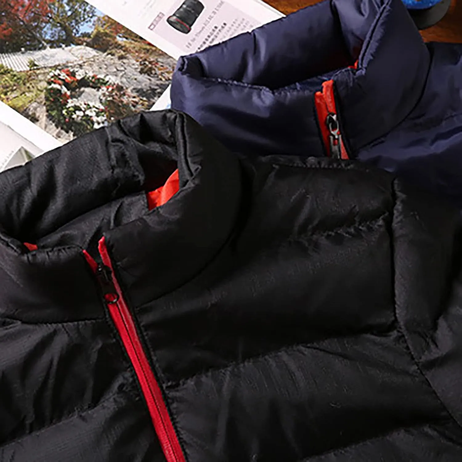 Ymosrh Varsity Jacket Men Men's Autumn Winter Zipper Warm Down Jacket Packable Light Coat Rain Coats