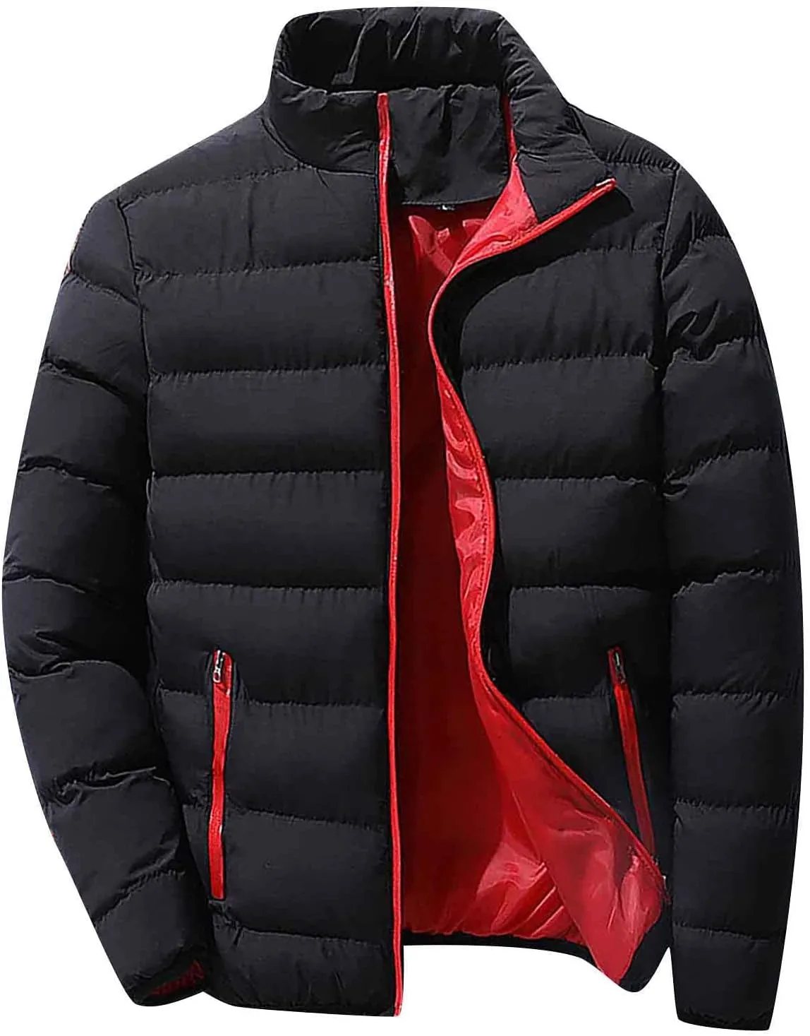 Ymosrh Varsity Jacket Men Men's Autumn Winter Zipper Warm Down Jacket Packable Light Coat Rain Coats